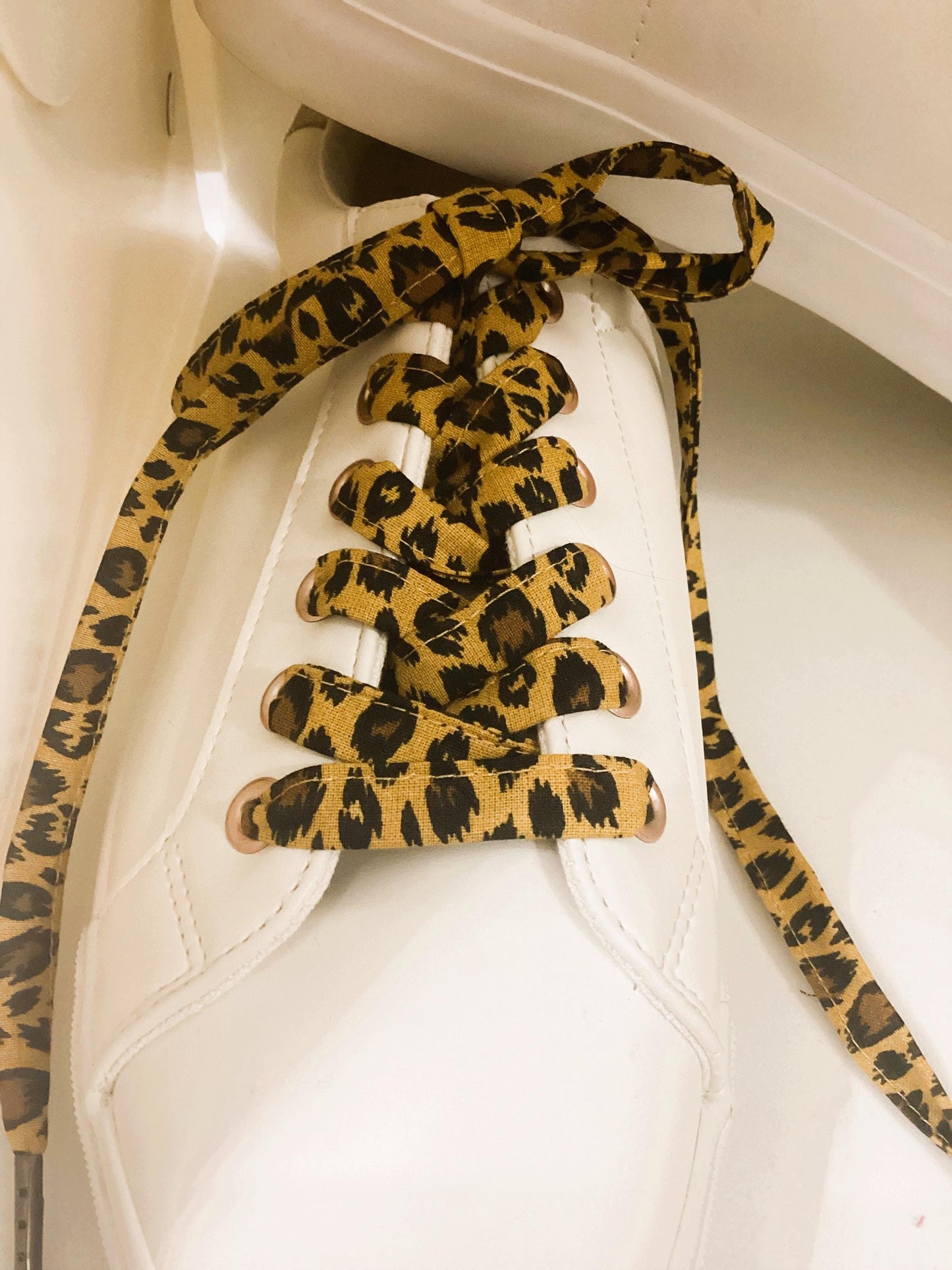Lacets en tissu coton Léopard