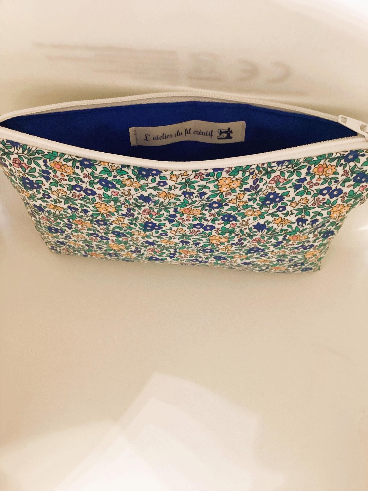 Pochette en tissu coton fleuri