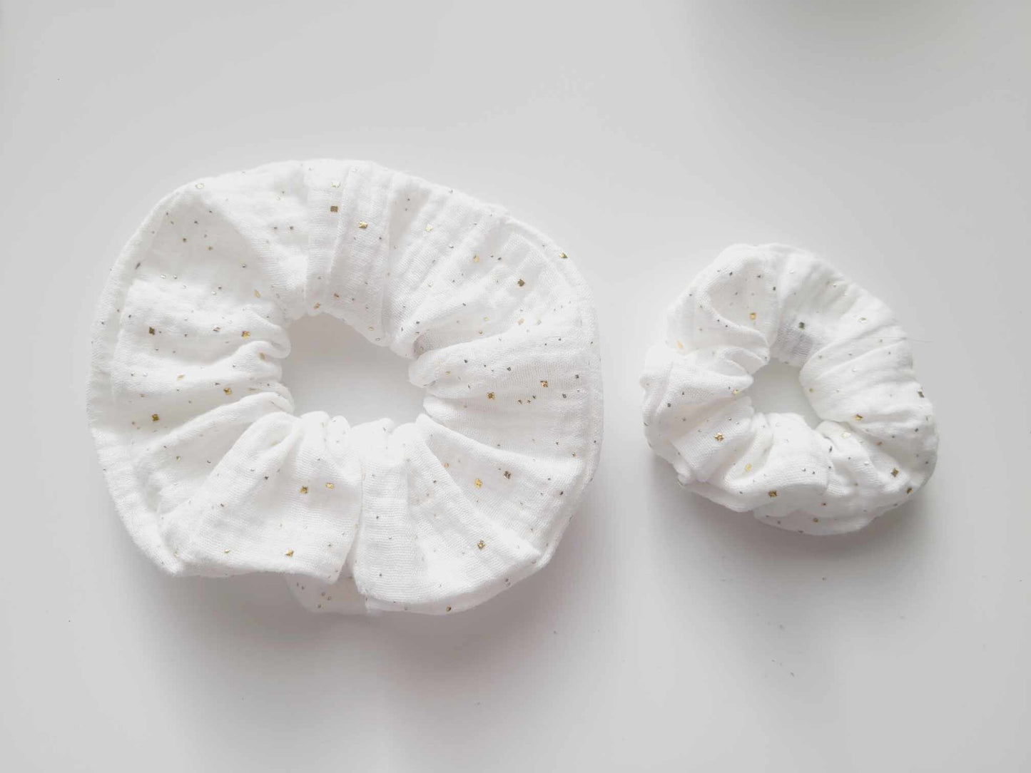 chouchou / scrunchies blanc et or