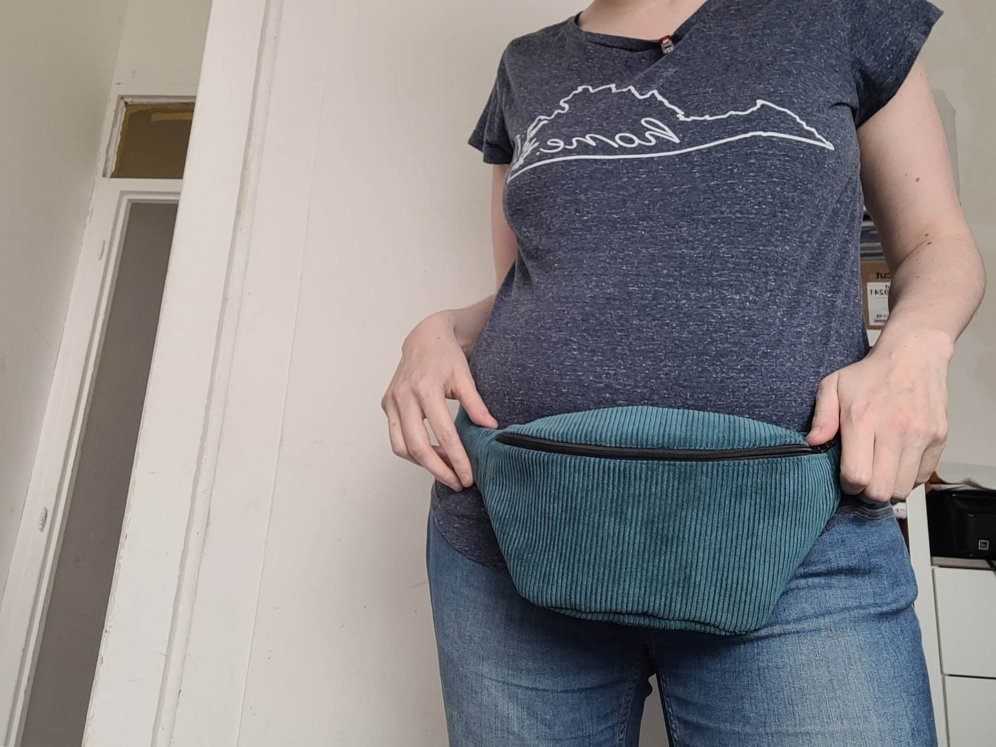 SAC banane en velours côtelé