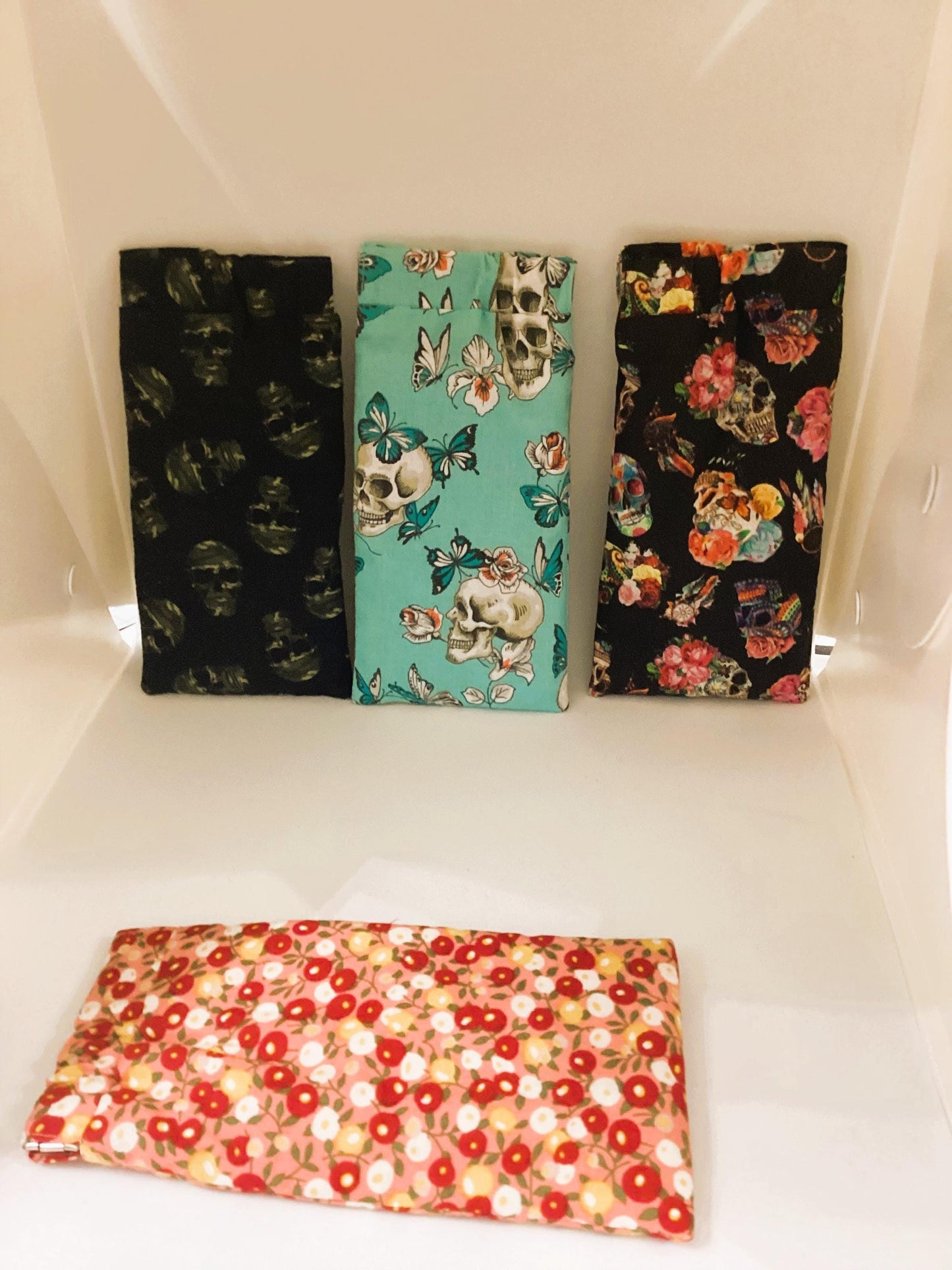 étui à lunette fleuri en tissu coton