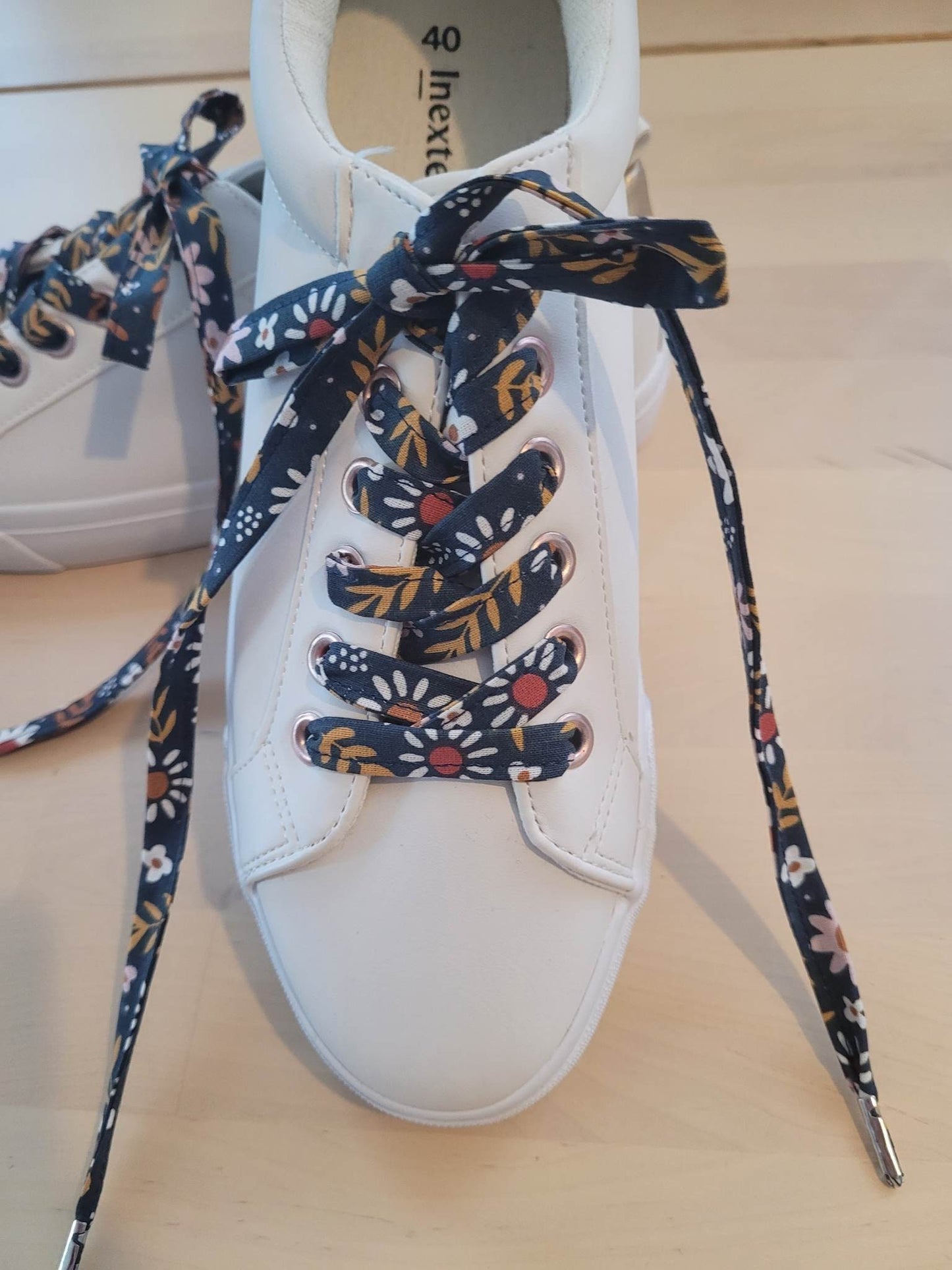 Lacets coton bio fleuri