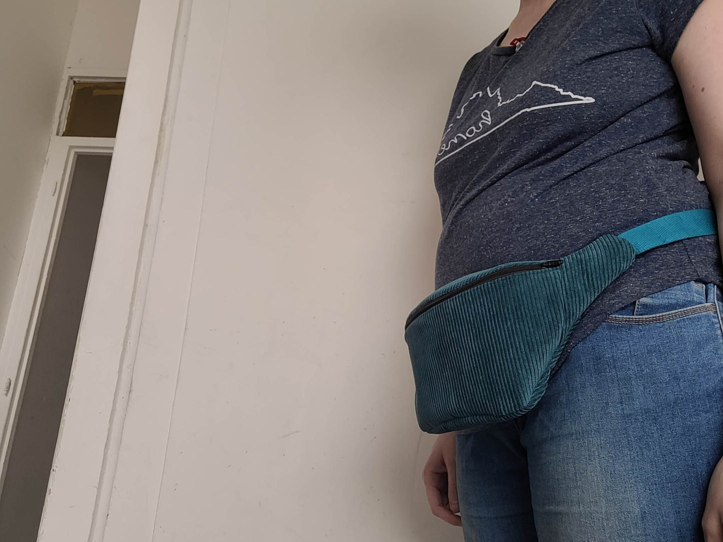 SAC banane en velours côtelé