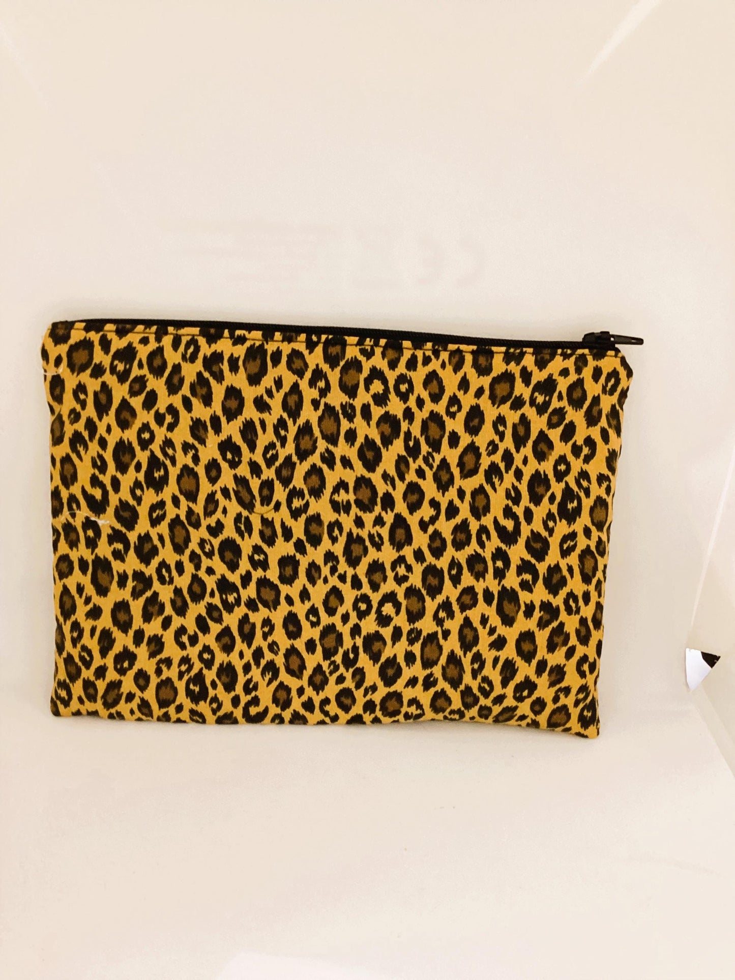 Pochette élégante en coton à imprimé léopard - Pochette de rangement chic pour les essentiels des femmes