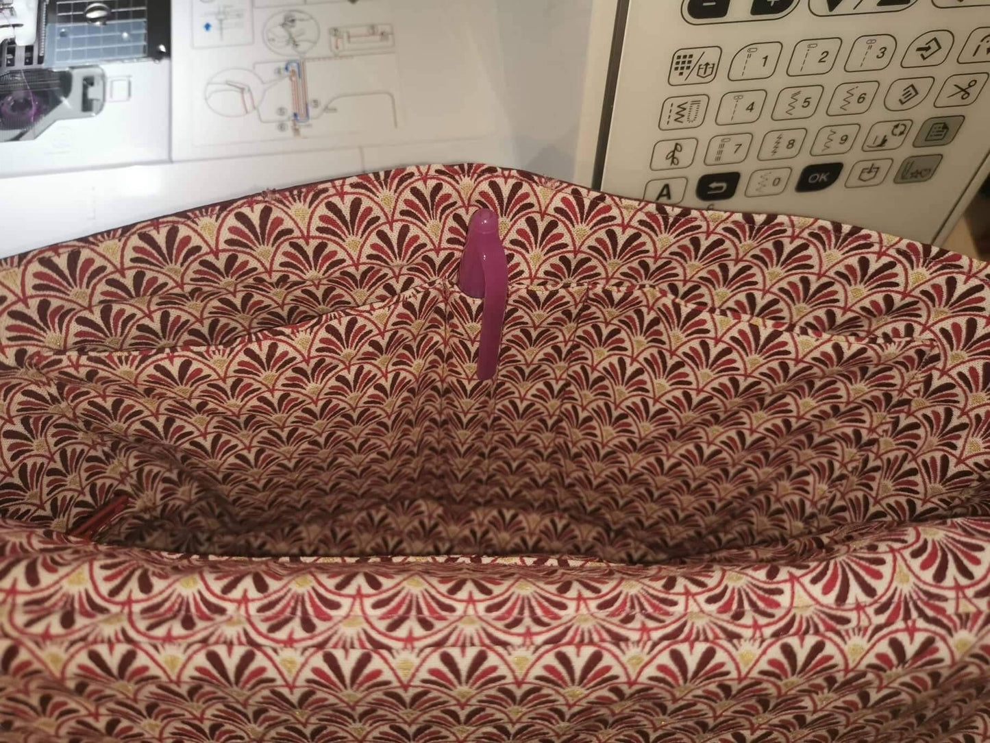 Sac à main simili cuir motif japonais