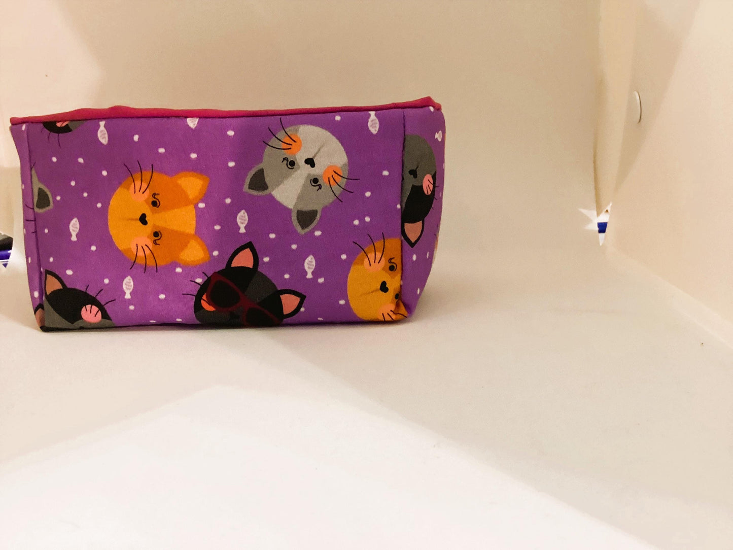 Vide poche en tissu coton chat