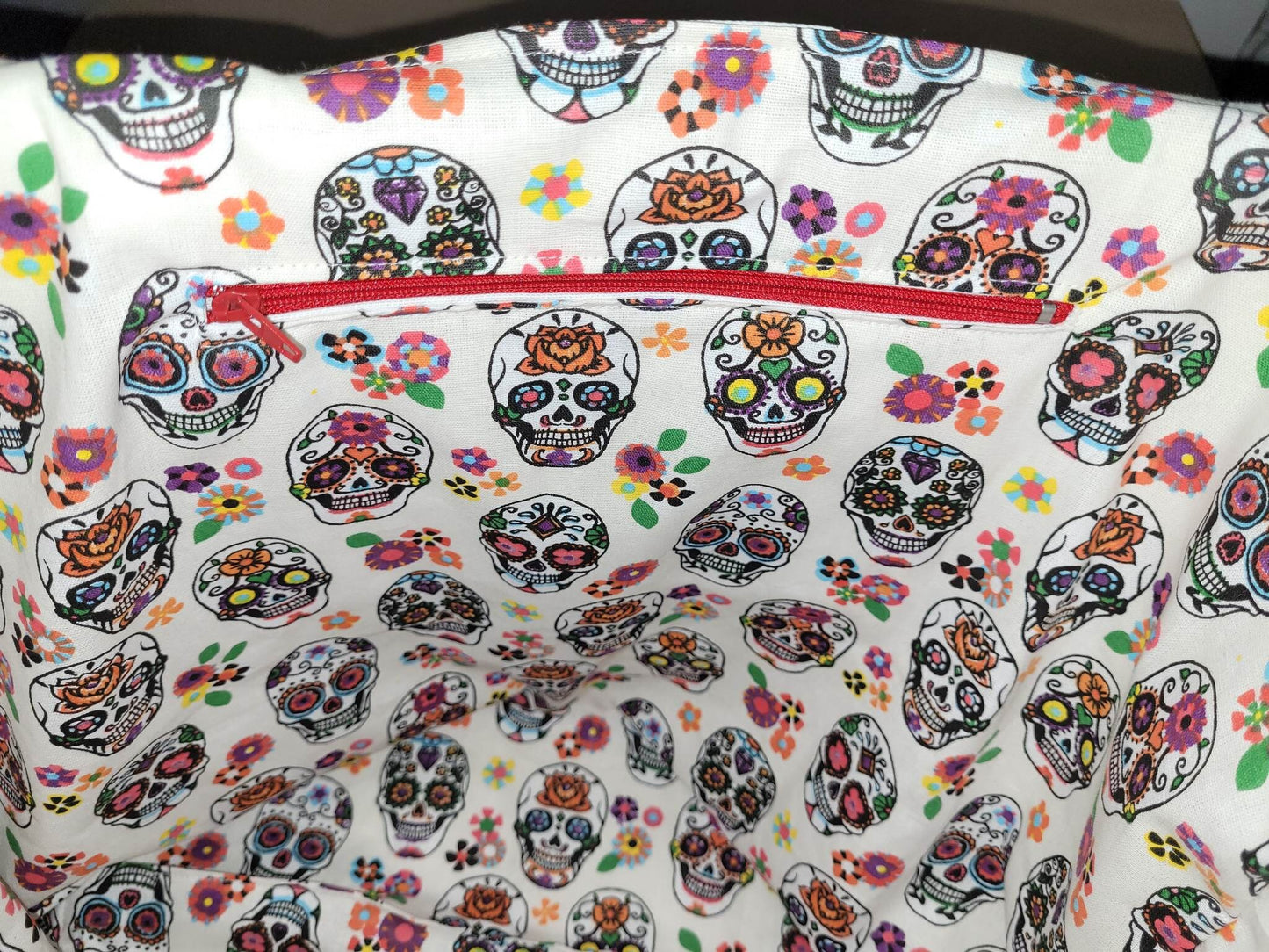 sac fourre - tout en simili cuir tête de mort