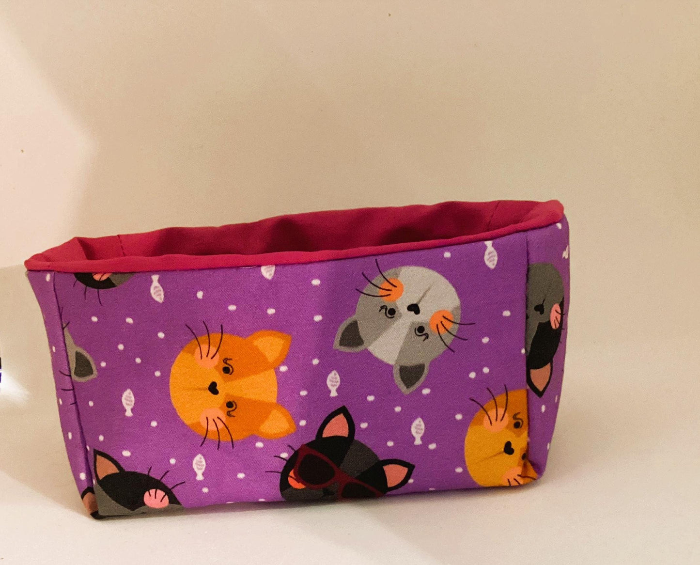 Vide poche en tissu coton chat