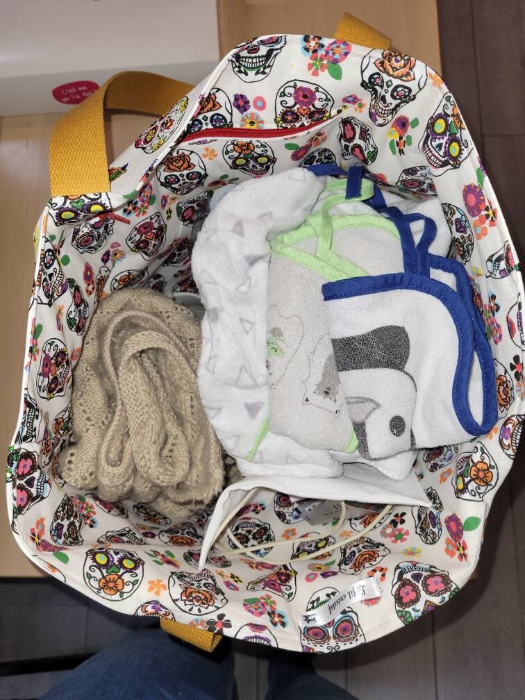 sac fourre - tout en simili cuir tête de mort